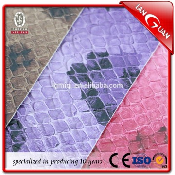 embossed handbag PVC snake skin synthetic leather