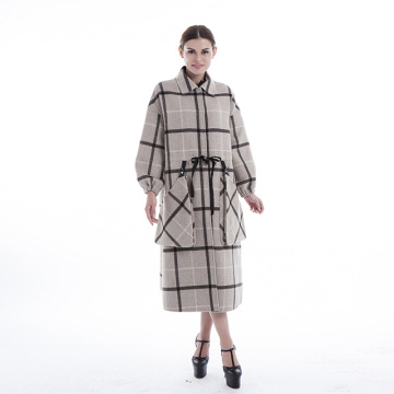 Fashion Plaid cashmere overcoat