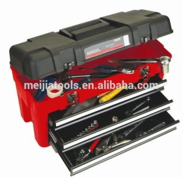 Plastic tool box to stock and carry tools/Metal tool box with three drawers/Heavy duty tool box