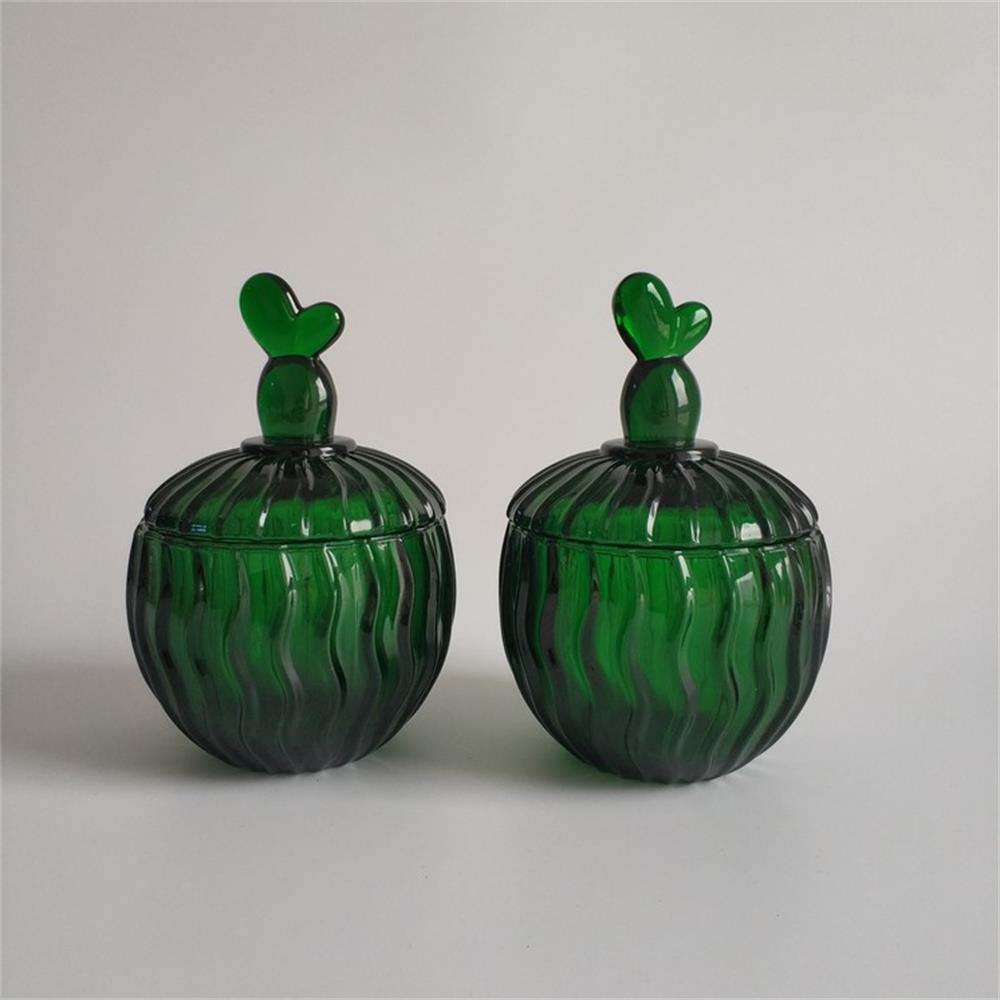 Atrovirens Round Shape Glass Cactus Jar