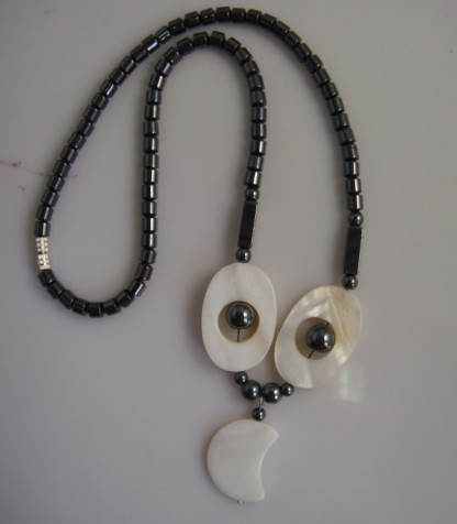 Collier de coquille de perle d&#39;hématite