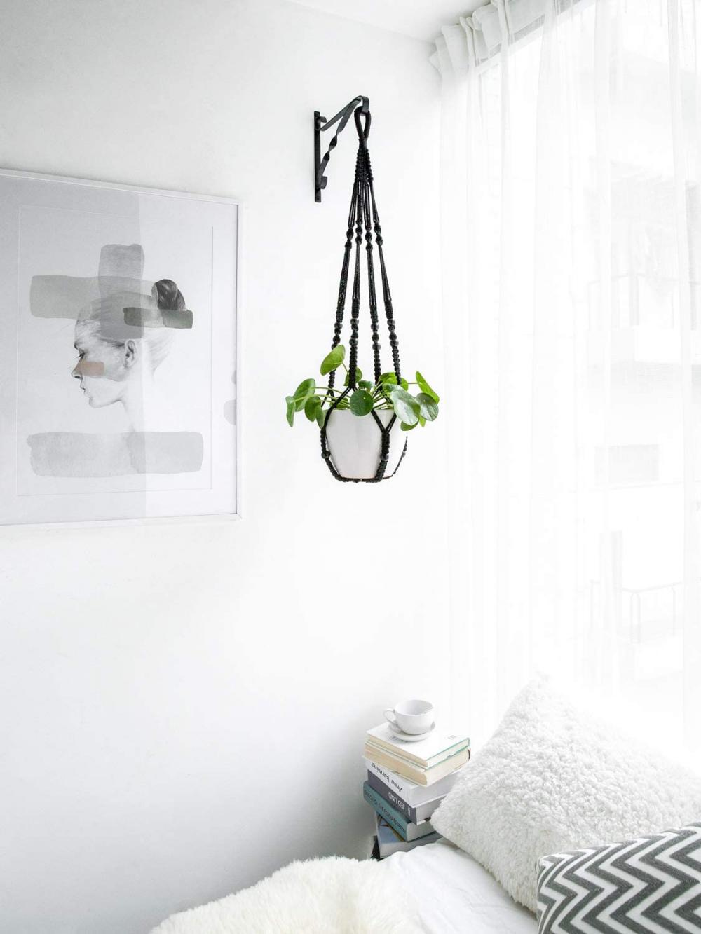 Macrame plant hanger indoor hangende plantenmand