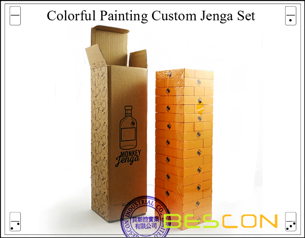 Bunter gemalter Gewohnheit Jenga Set Colorful Painting Custom Jenga Set