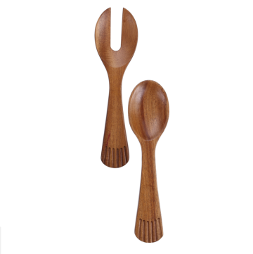 Wooden salad spoon salad fork