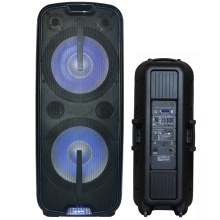 300W Dual 15" Subwoofer DJ/PA System with Karaoke Speakers, Mic, RC, TWS, LED, FM, AUX, RCA, Echo, Bocina Parlante