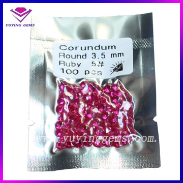 3.5mm Corundum Stone Diamond Cut Lab Created Jewelry Ruby