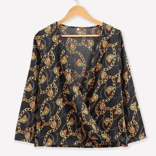 women password chain printed vintage blouse shirts