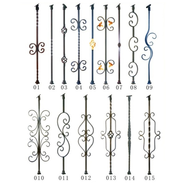 Forged iron Baluster forged iron pillars for Stair Handrail Wrought iron Decoration