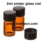 2ml amber glass vials for pharmaceutical, perfume and essential oil packing