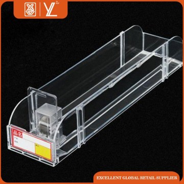 supermarket shelf pusher for tobacco cigarette and palstic shelf divider /shelf pusher system