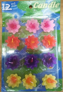 2015 color for romantic floating flower tealight candle