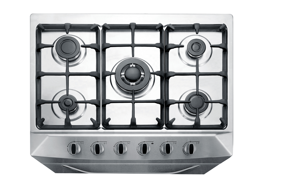 5-burner gas stove with oven for kitchen