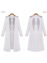 2017 New Arrival Fashion Women White Black Casual Long Coat