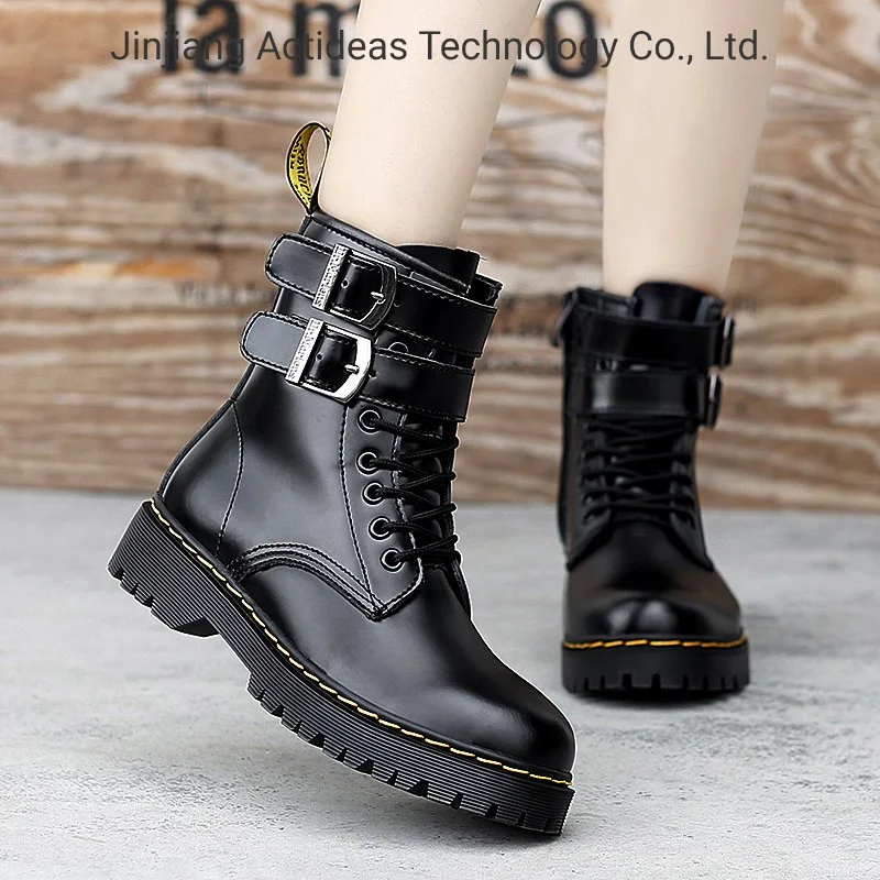 Leather Boots Classic Fashion Black Genuine Leather Working Boots for Women