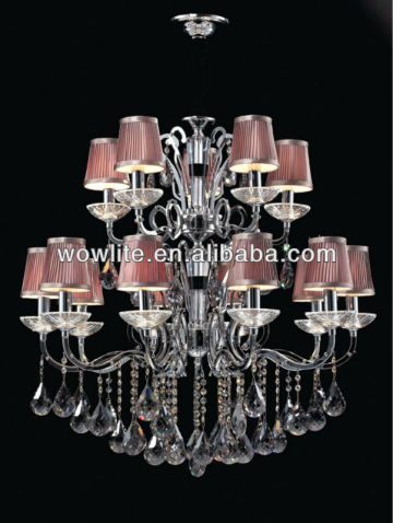 silk fabric shade modern crystal pendant D900010-10+5