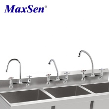 Metal Cross Handles Gooseneck Wall Faucet