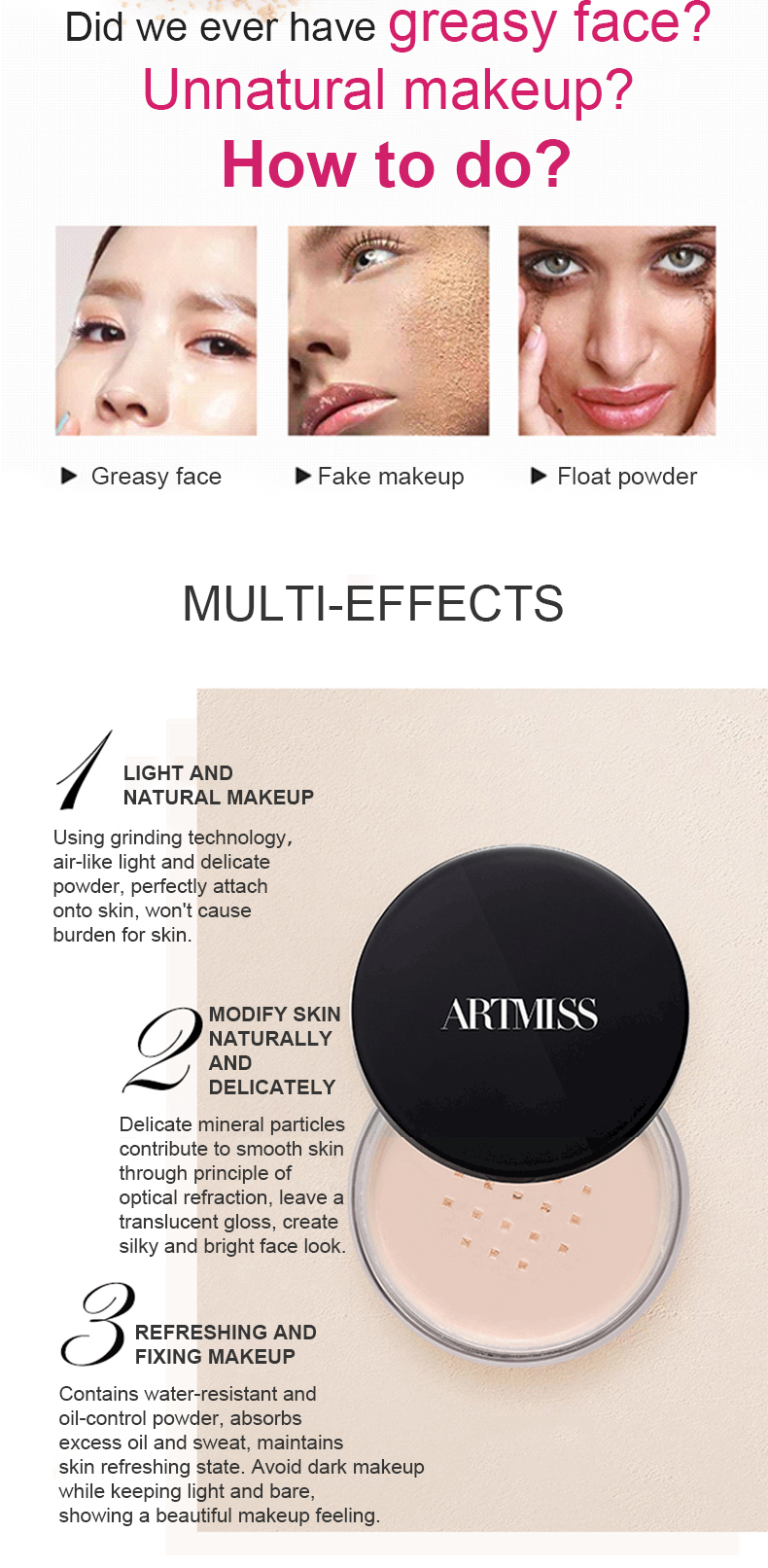 Longlasting face loose setting powder 