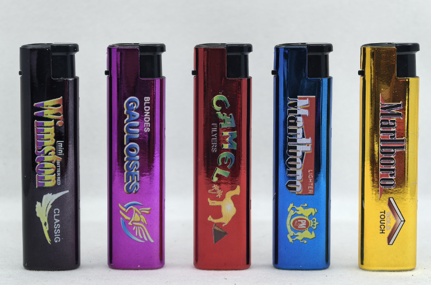 Jet Metal Cover Refillable Butane Gas Plastic Lighter