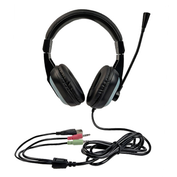 USB gaming headset with gooseneck microphone