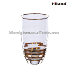 Hand made gold rim highball glass