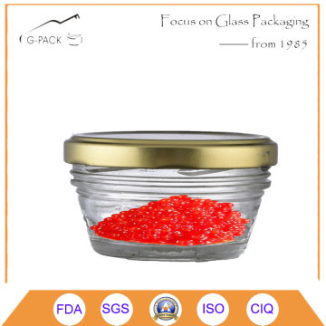 195ml Glass Caviar Jar with Metal Cap, Caviar Container, Caviar Canning Jars
