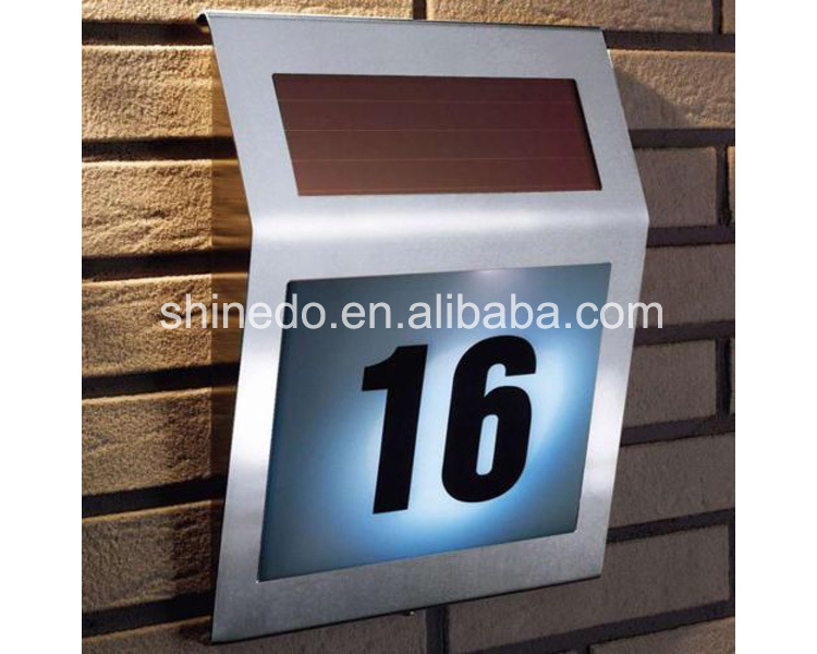 Powerful led Stainless steel solar house number light