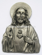 pewter souvenir plates,metal religious plate