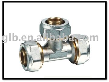 tee brass compression fittings for pex-al-pex pipes