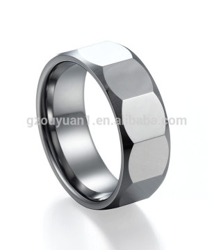 Classic Tungsten Ring, Tungsten Carbide Ring, Men's Faceted Tungsten Carbide Ring