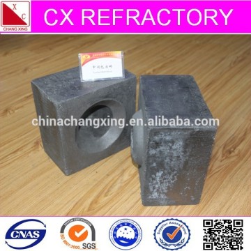Tundish used refractory well block for sizing nozzle