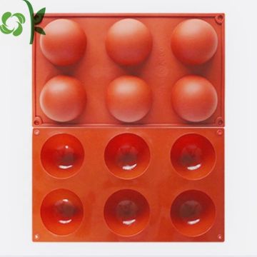 Khuôn bánh silicone bán cầu lớn 6 khoang