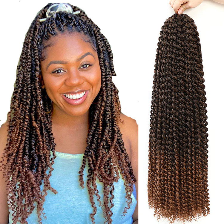 Wholesale Water Wave Braiding Hair Extensions Curly Water Deep Twist Crochet Braids Hair Mixed Color 14 Inch Synthetic Fiber