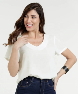 Chiffon Short Sleeve Blouses Female Summer V-Neck Tops