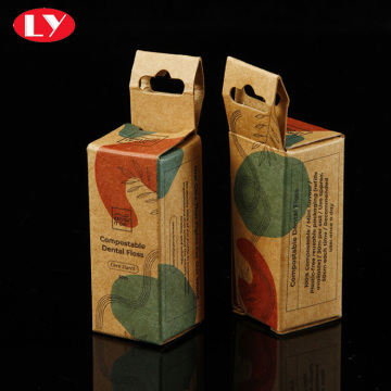 Custom printing kraft paper box hanging handle