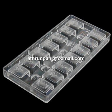 wholesale majhong shape chocolate mould cheap PC mould
