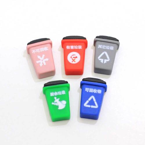 Artificial Various Color Trash-bin Resin Flat Back Cabochon Handmade Craftwork Decor Bead Slime Kids Toy DIY