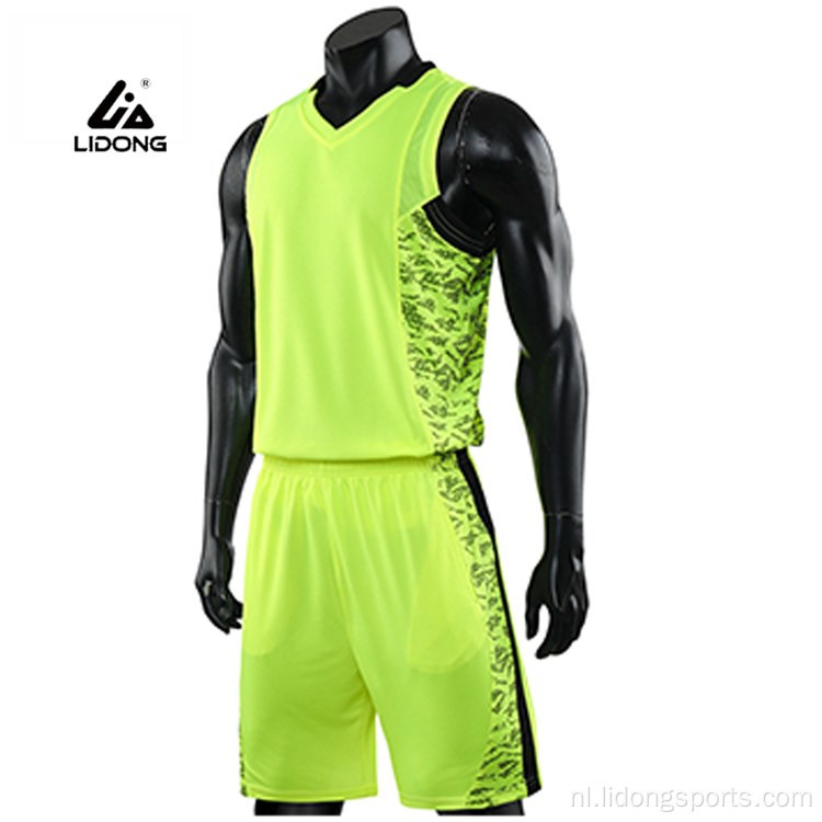 Aangepaste basketbal uniform basketbaltop en shorts