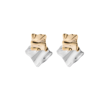 Square Titanium Earrings Plated Unique Textured Earrings