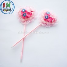 Fashion pink heart plush gift ball pen , wedding gift feather pen , shaped pen