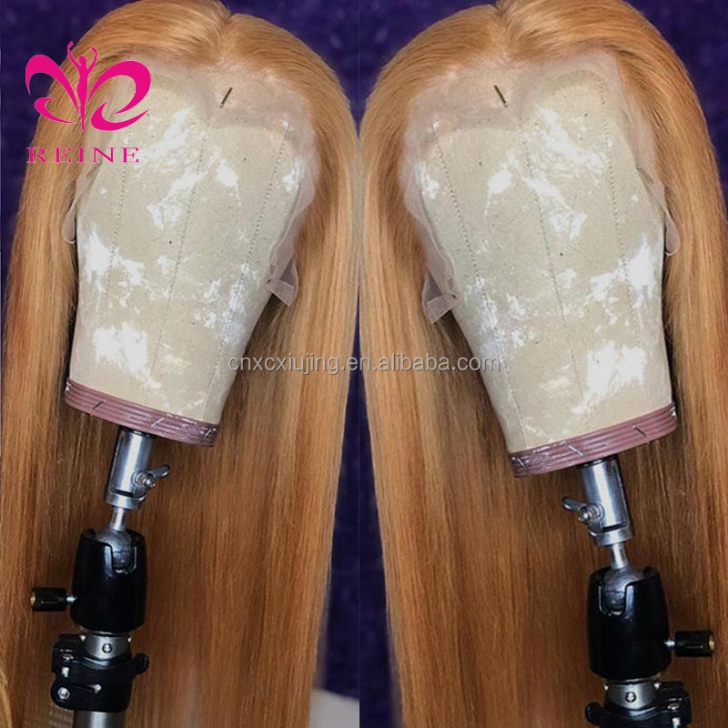 Reine  Brazilian Straight Human Hair Wig Pre-Plucked #30 Blonde 180 Density Lace Front Human Hair Wigs 13X4 Frontal Wig Remy