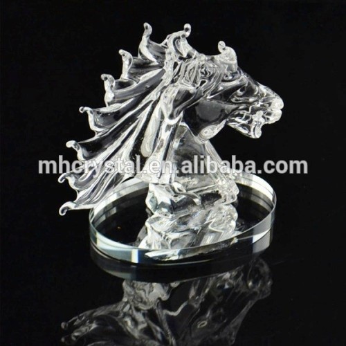 Crystal glass horse head figurine statue MH-D0329