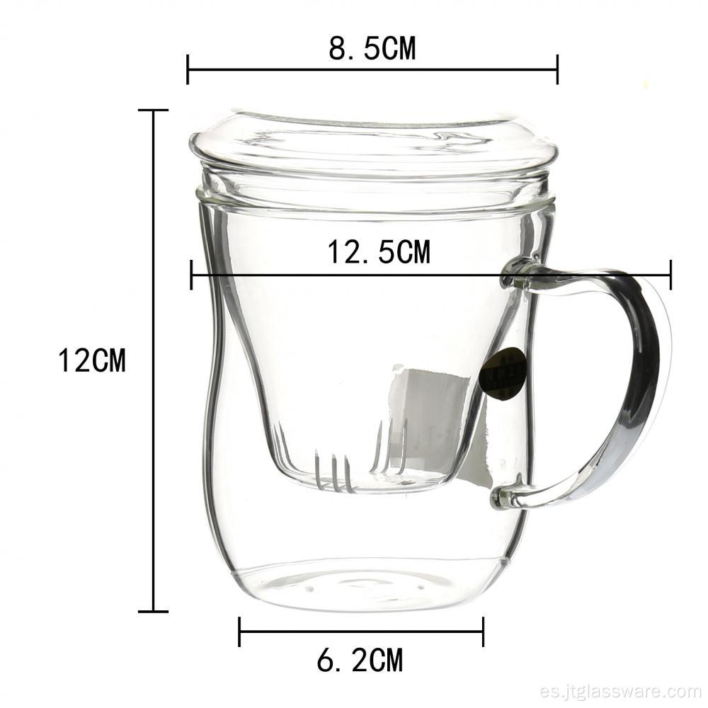 Juego de tazas de té de vidrio transparente antiguo de tetera para una persona