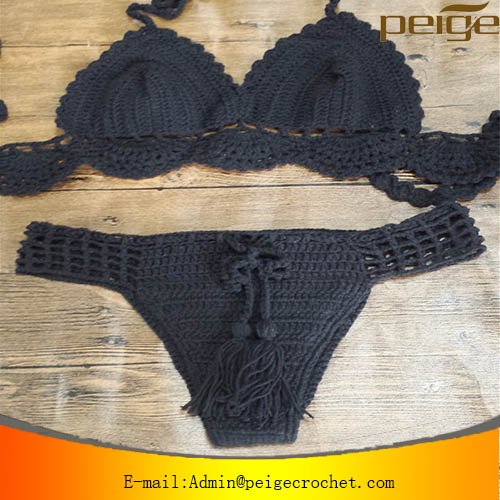 hot sale Fashion Women Sexy Crochet Bikini handmade Knit Swimwear