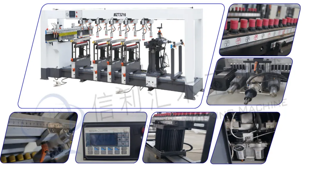 Six-Randed Wood Boring Machine/ Single/ Double Heads Three Lining Multi Axle Woodworking Driller/ Numeric Control Rapid Borer for Panel Furniture Making