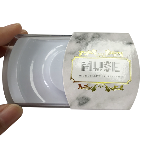 White Gold Foil Glossy Lashes Box Sleeve