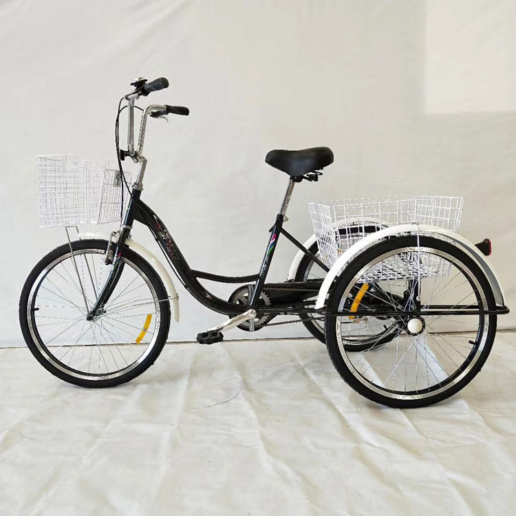 three wheel bicycle with 2 seat/adult tricycles for women 26 inch/adult tricycle rear basket