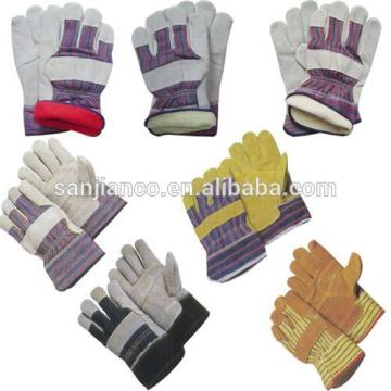 2014 new AB garde stripe back rubberized cuff cow split leather working leatehr glove