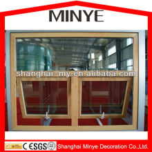 WOOD GRAIN COLOR ALUMINUM DOUBLE HUNG WINDOWS WITH TOP FIXED WINDOWS/HIGH QUALITY DOUBLE HUNG WINDOWS