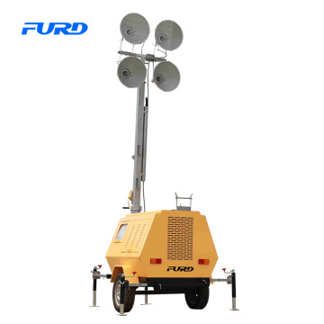 7m Manual Mast Diesel Generator Construction Trailer Light Tower