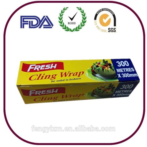 Manufacture sell degradable pe cling film with PET cutter or slider cutter